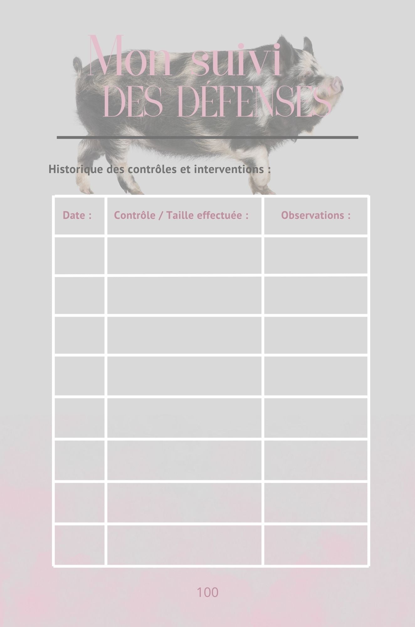 Mon Carnet de Santé : suivi complet pour mon mini-cochon