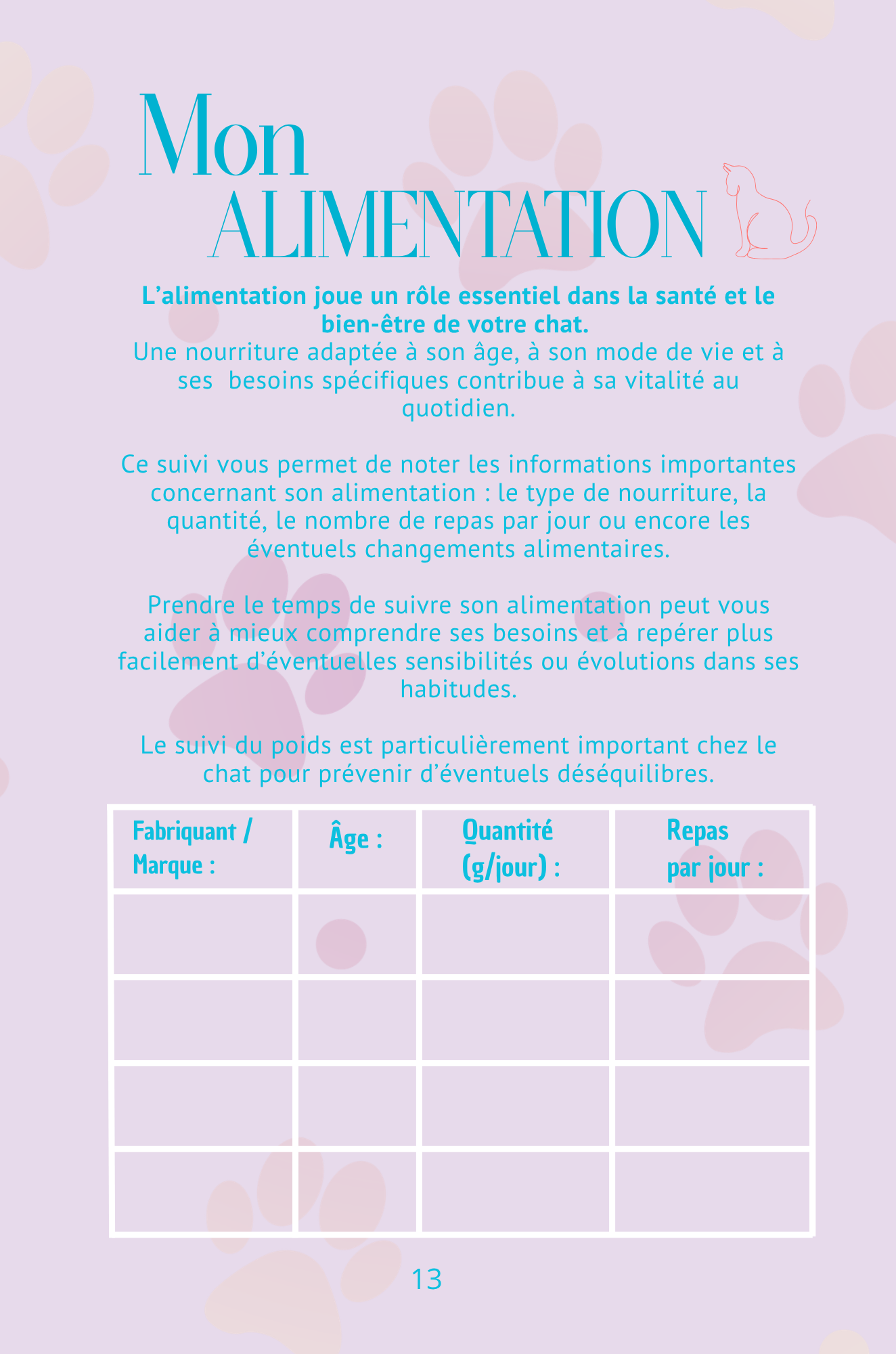 Mon Carnet de Santé : suivi complet pour mon chat
