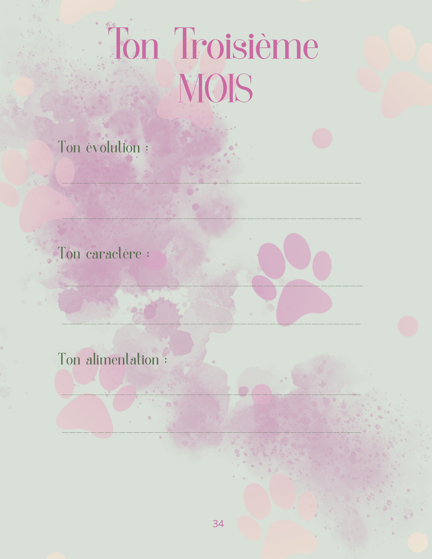 Mon Carnet de Souvenirs : suivi complet pour mon chien de ses 3 mois à ses 3 ans