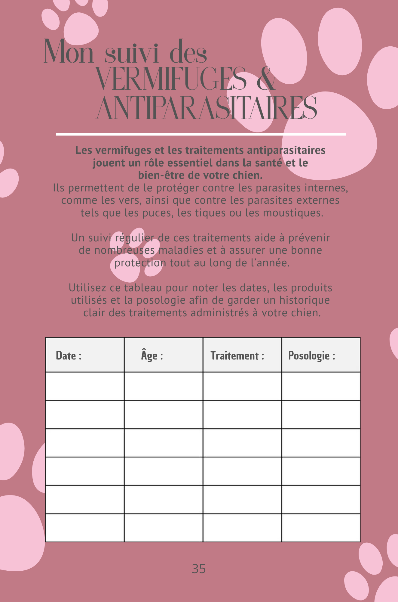 Mon Carnet de Santé : suivi complet pour mon chien