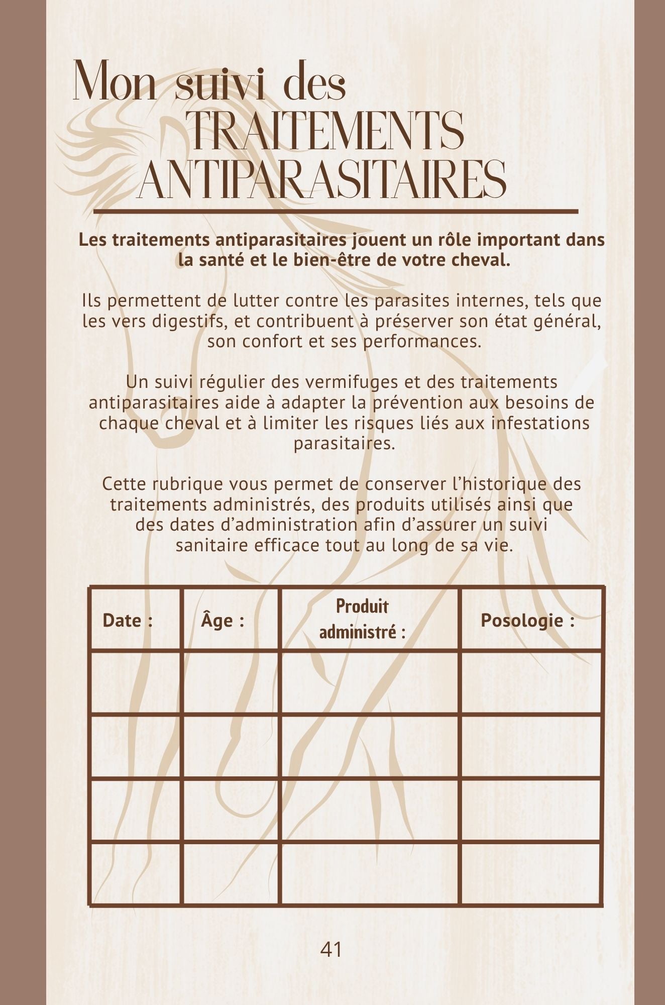 Mon Carnet de Santé : suivi complet pour mon cheval