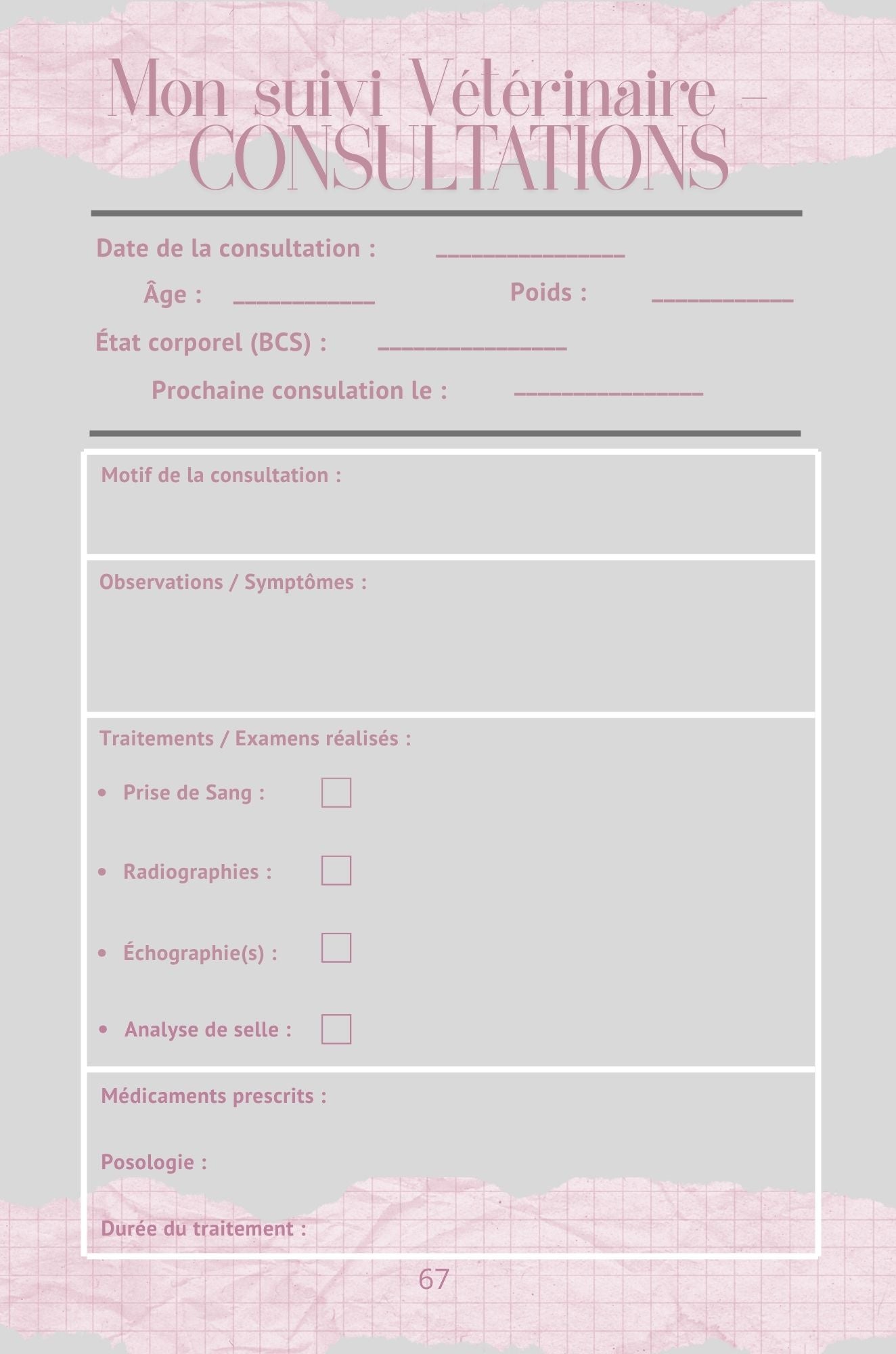 Mon Carnet de Santé : suivi complet pour mon mini-cochon