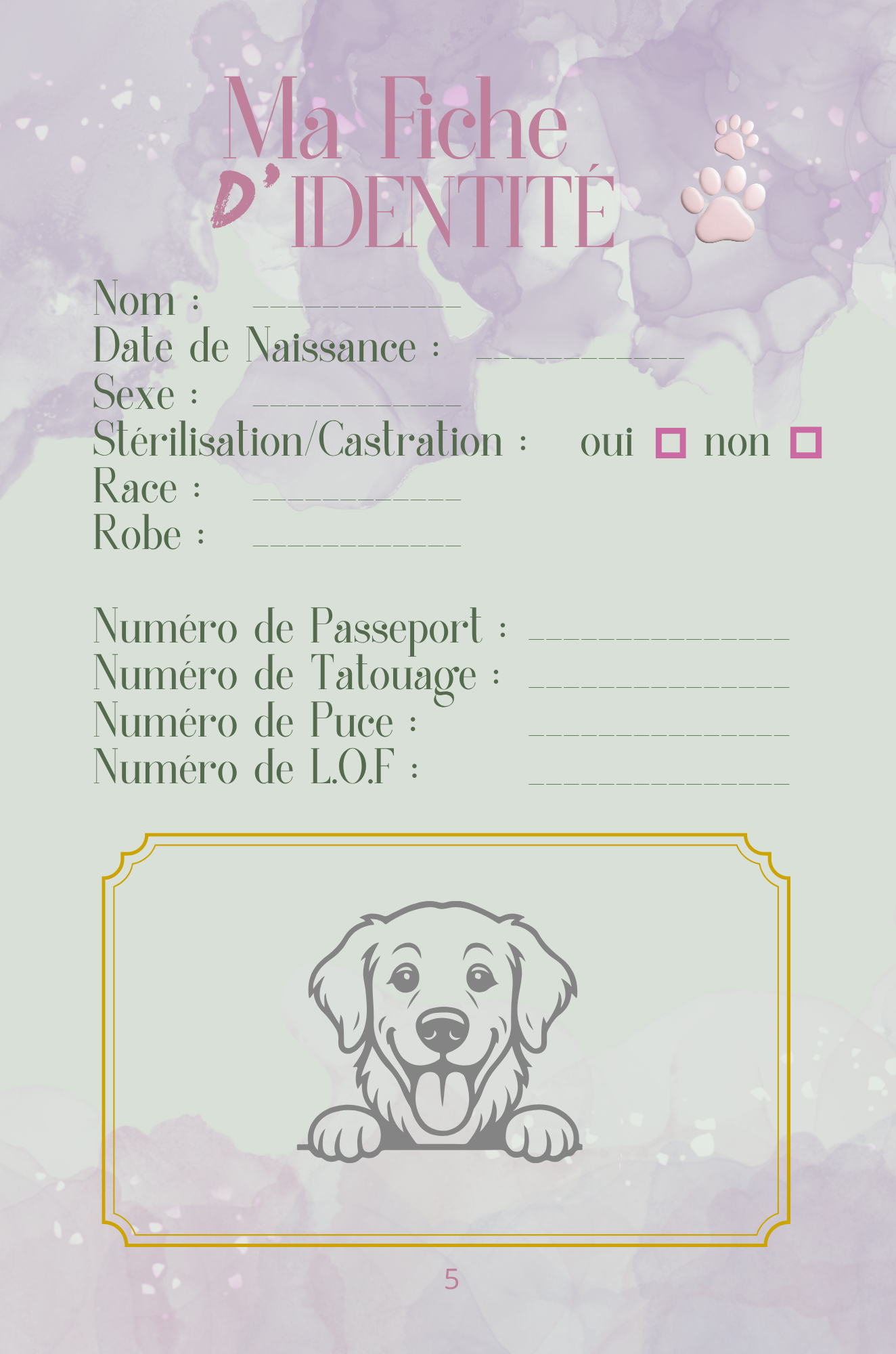 Mon Carnet de Santé : suivi complet pour mon chien