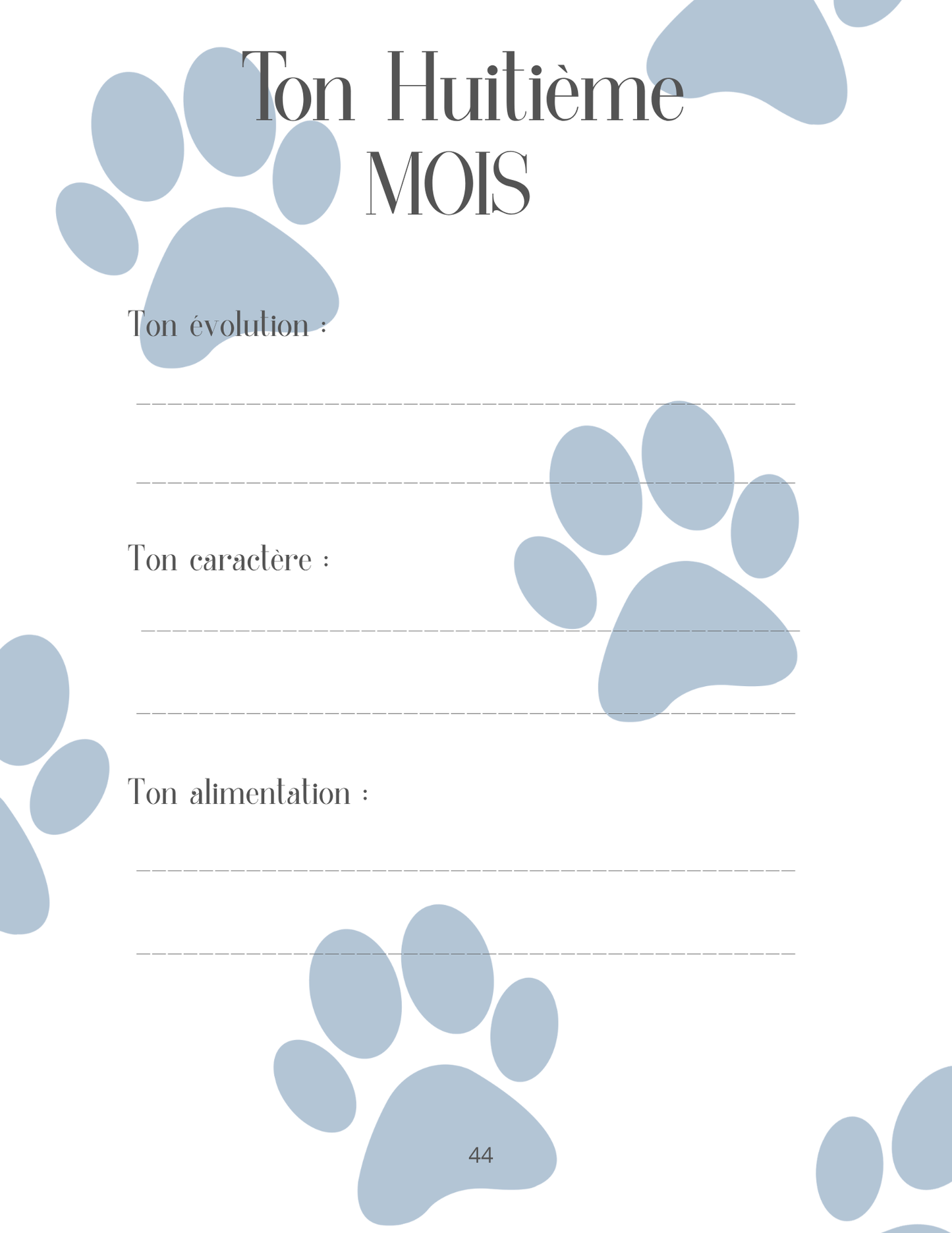 Mon Carnet de Souvenirs : suivi complet pour mon chien de ses 3 mois à ses 3 ans