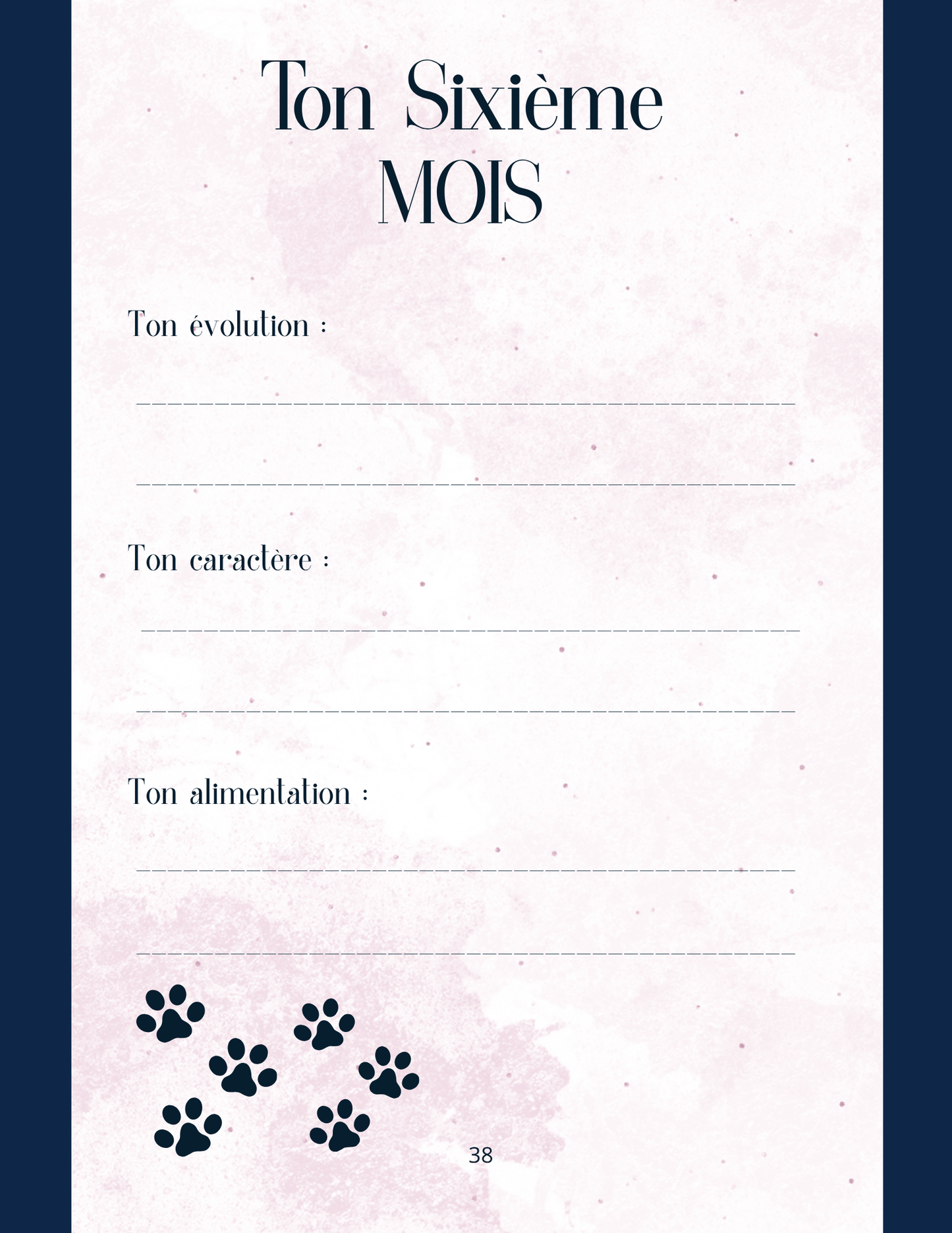 Mon Carnet de Souvenirs : suivi complet pour mon chat de ses 3 mois à ses 3 ans