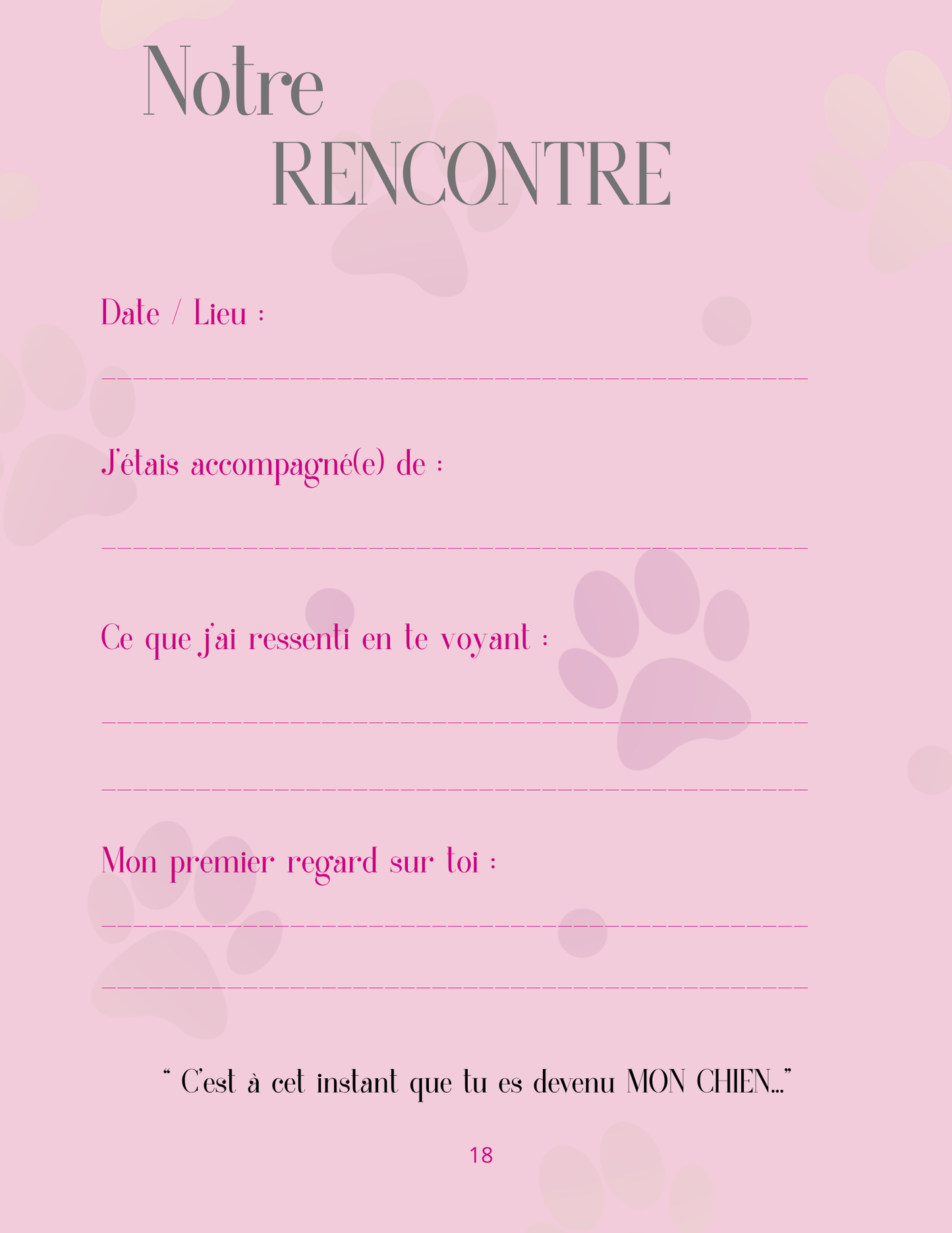 Mon Carnet de Souvenirs : suivi complet pour mon chien de ses 3 mois à ses 3 ans