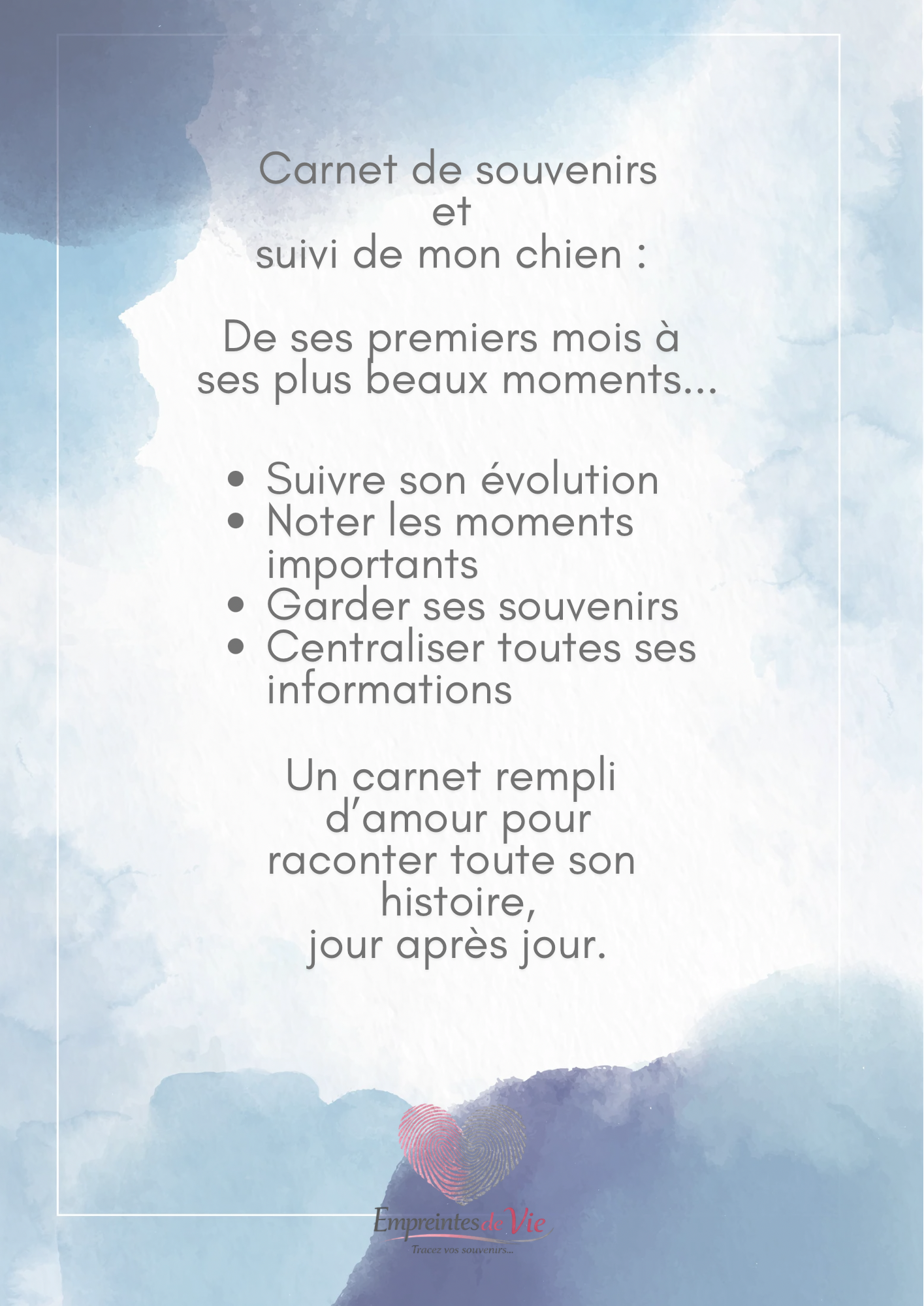 Mon Carnet de Souvenirs : suivi complet pour mon chien de ses 3 mois à ses 3 ans