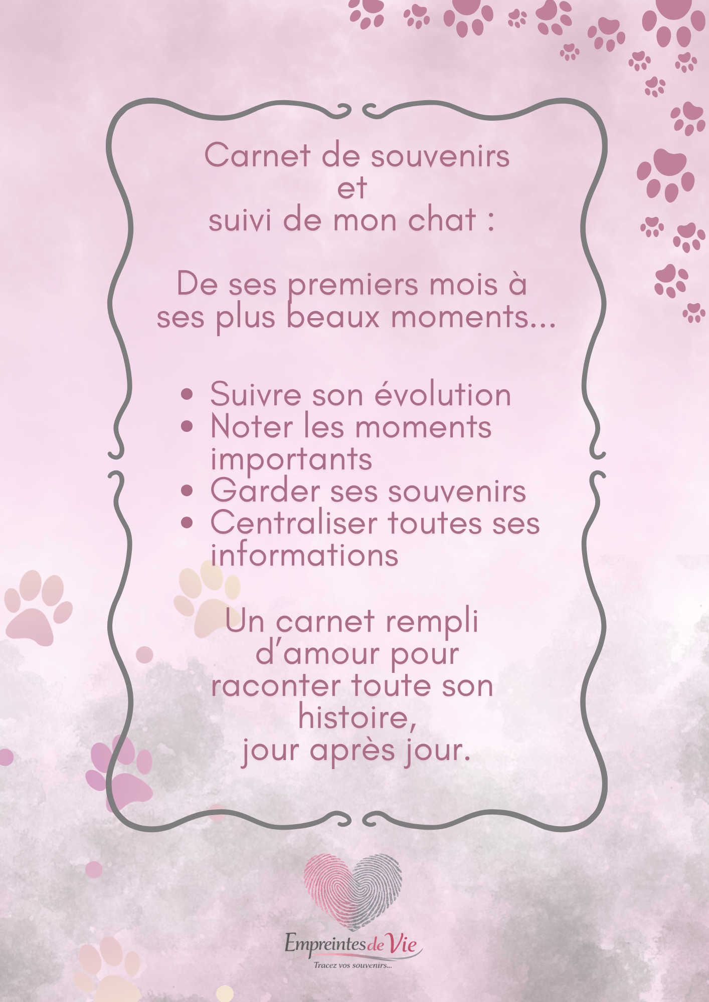 Mon Carnet de Souvenirs : suivi complet pour mon chat de ses 3 mois à ses 3 ans