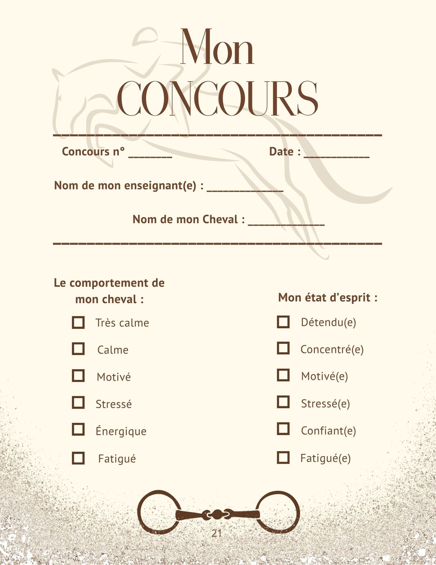 Mon Carnet de Concours : Volume 1 - Club 4