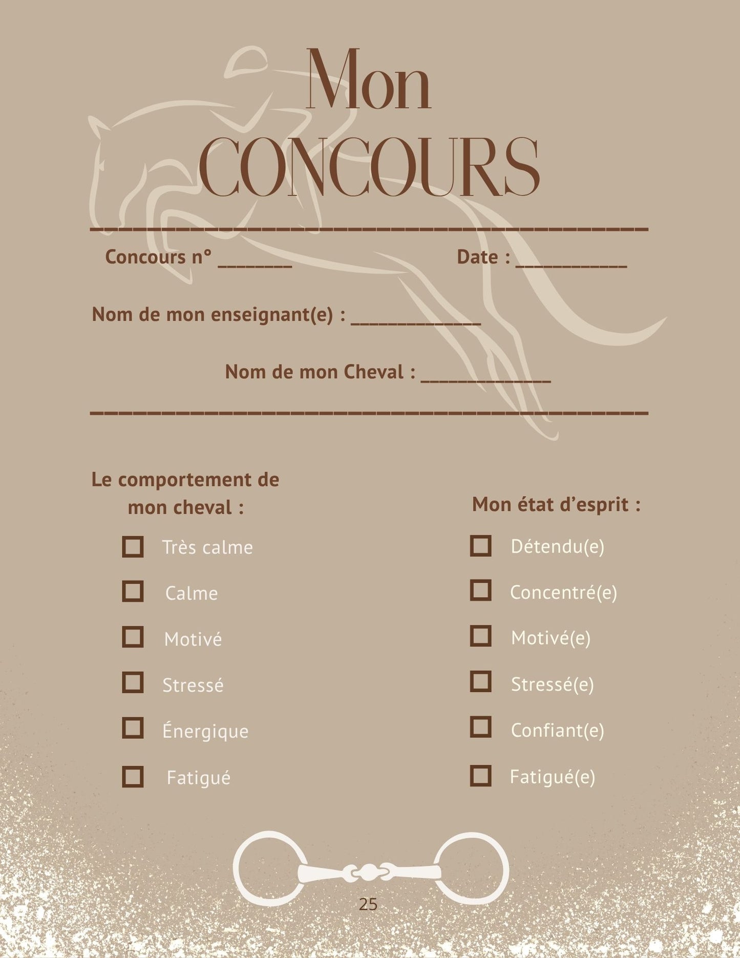 Mon Carnet de Concours : Volume 1 - Club 4